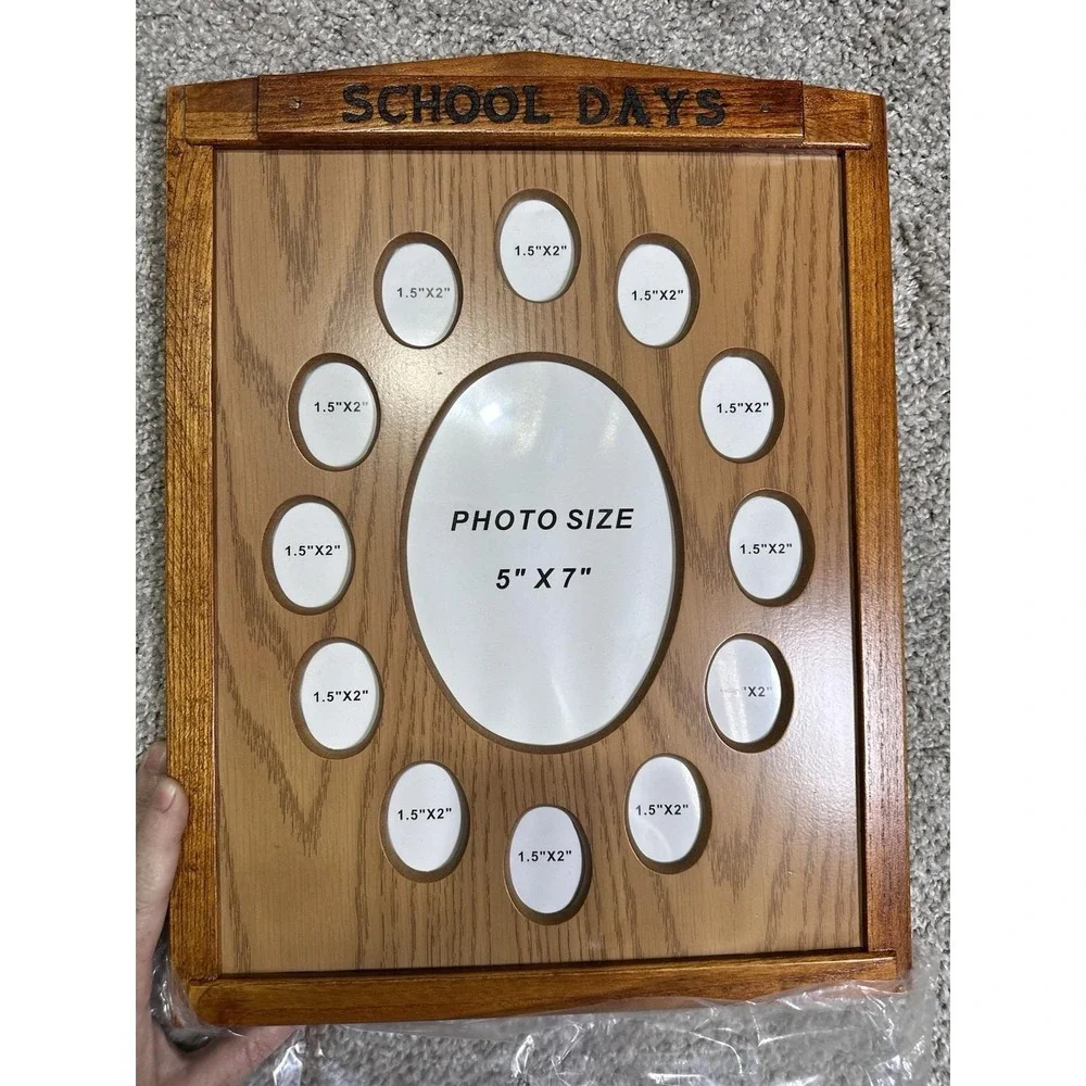 School Days Wood Photo Frame 5x7 Center Multi Opening Collage Frame